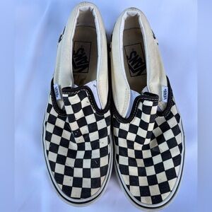 Vans Kids Black and White Checkered Slip-On Sneakers